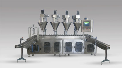 Automatic 4 Head Powder Filling Machine 